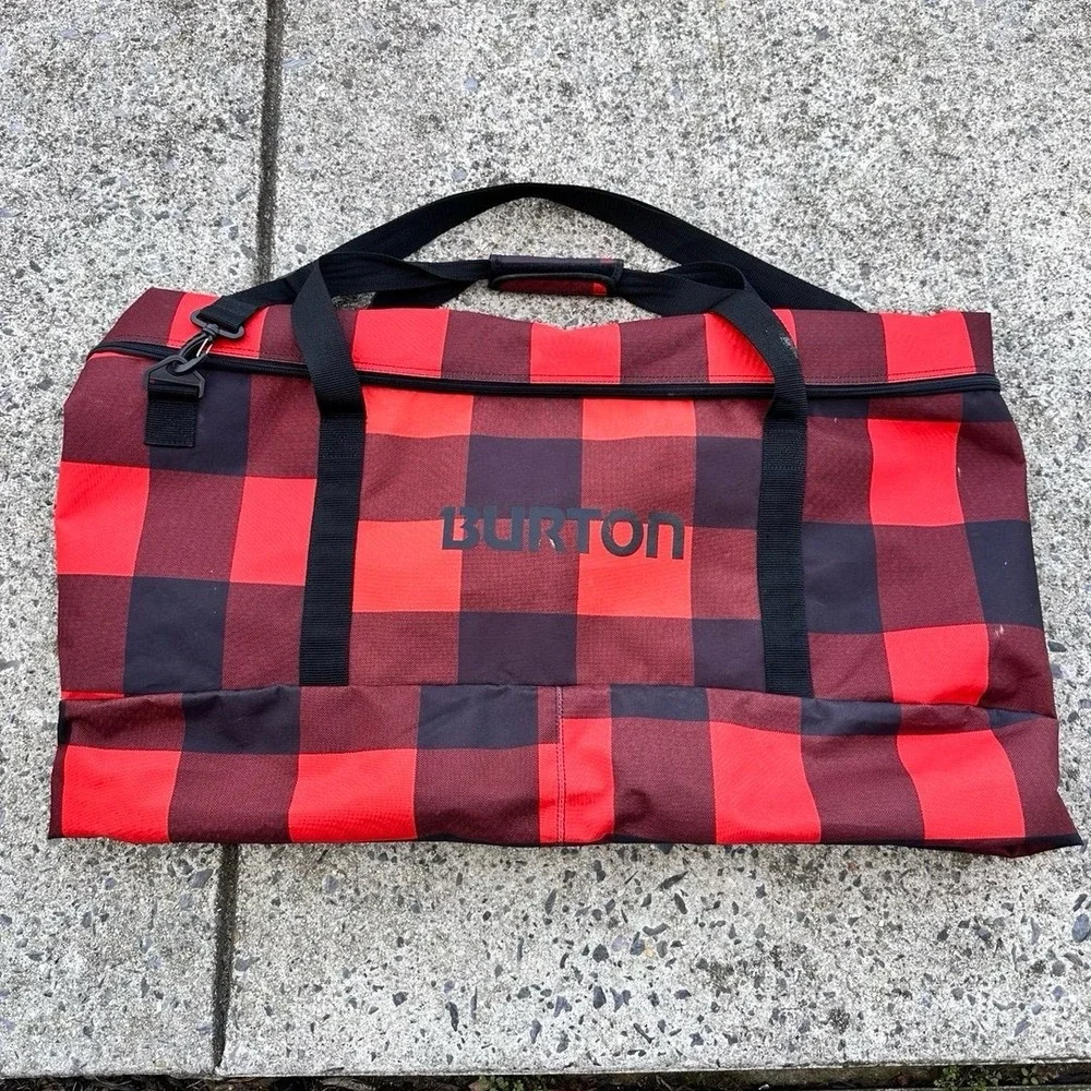 Burton Black Red Plaid 68inches Snowboarding Bag with Over The Shoulder Strap